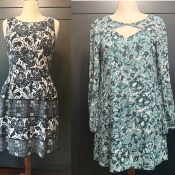 Vince Camuto Black / White Fit & Flare & BCBG Blue Dress Size 10 Shift Bundle - Picture 2 of 14